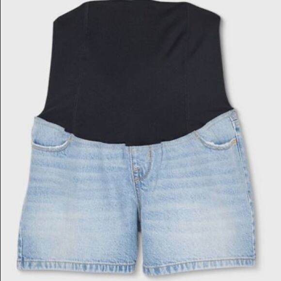 NWT Crossover Panel Midi Maternity Jean Shorts - Isabel Ingrid midi 12 31 - Picture 1 of 5
